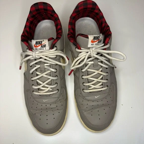 Nike Air Force 1 Low '07 LV8 Light Taupe with Buffalo Check Size Mens 12 - Picture 2 of 10